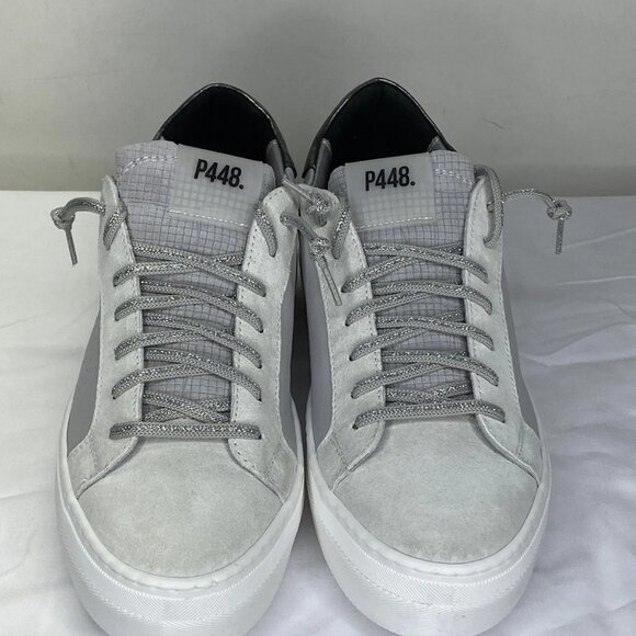 NEW P448 Women’s Thea Platform Sneakers Roccia Gray Size 9 Lace-Up Round Toe – - Picture 4 of 8